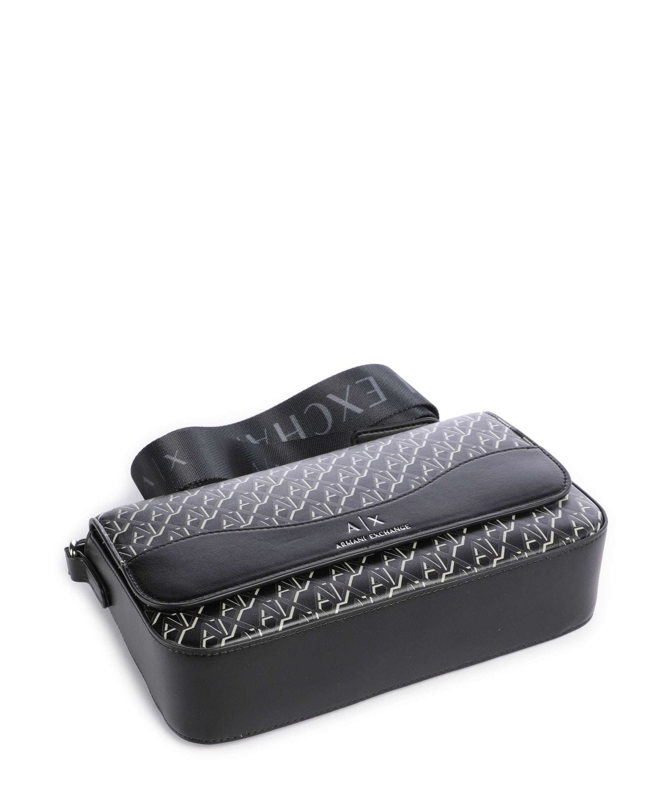 Armani Exchange Wave Monogram Crossbody bag black