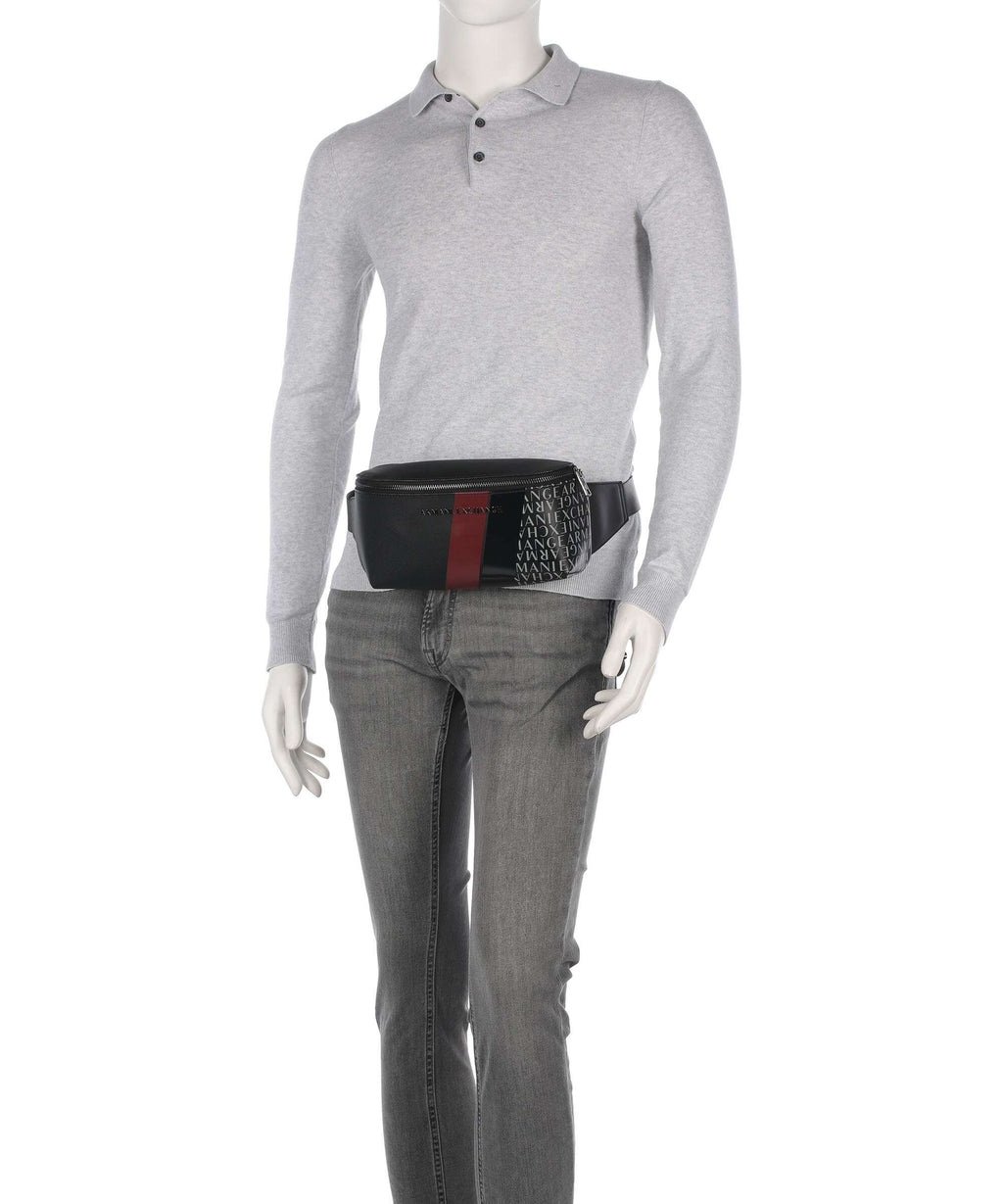 Armani Exchange Dylan Belt bag black/pomegranate/black shiny