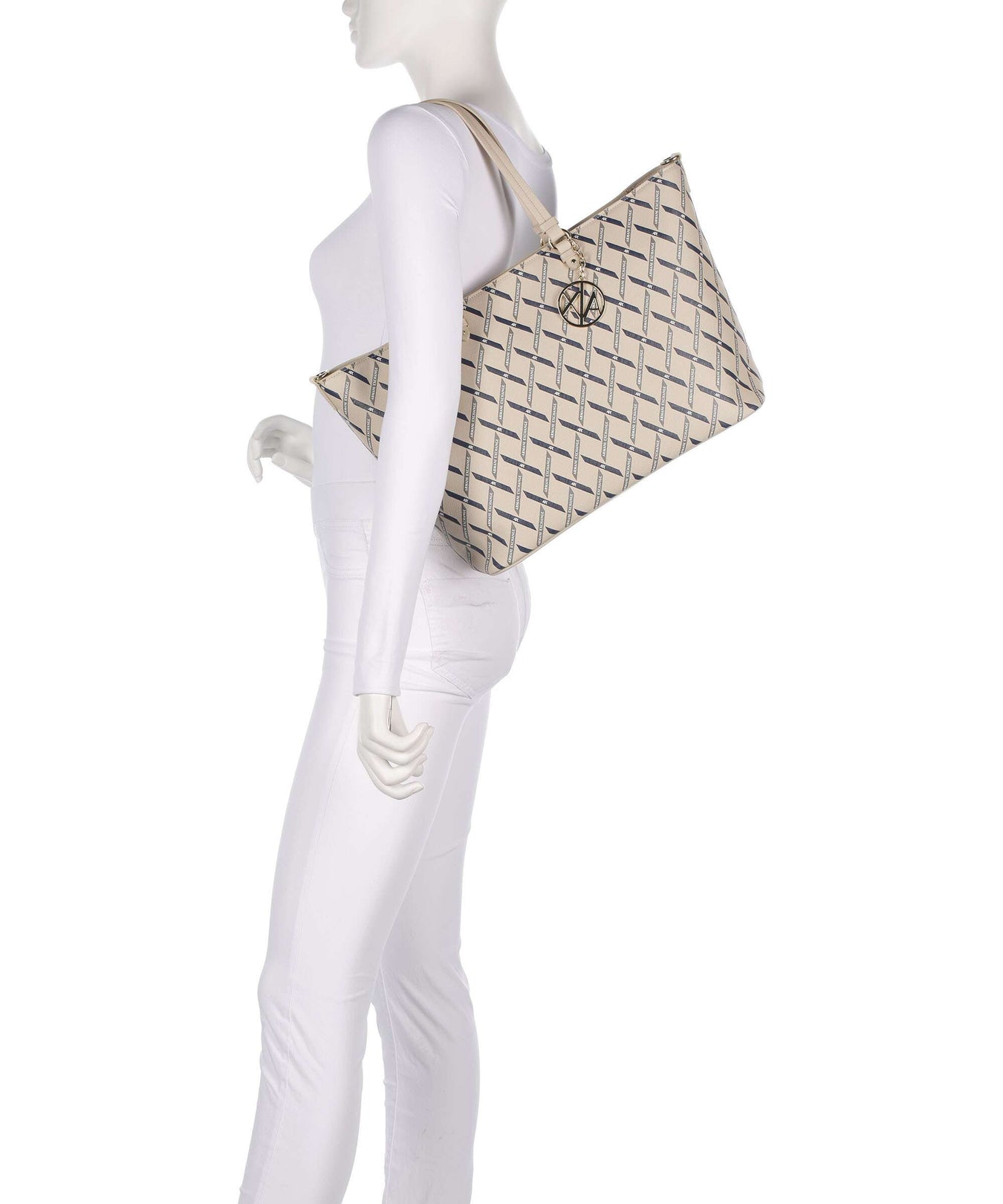 Armani Exchange Gynger Logo M Tote bag sound sand