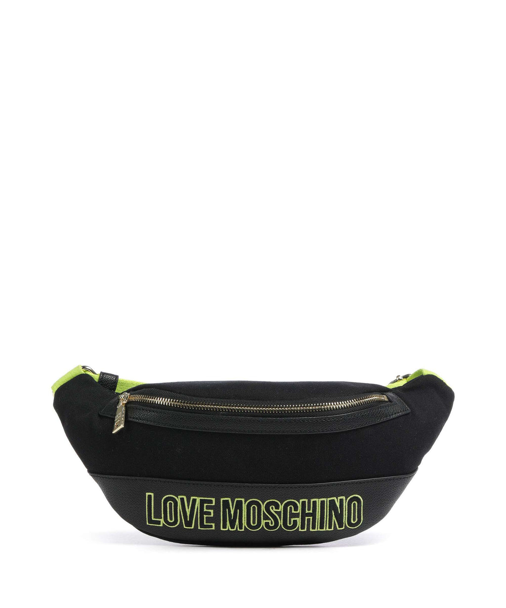Love Moschino Free Time Fanny pack nero/lime