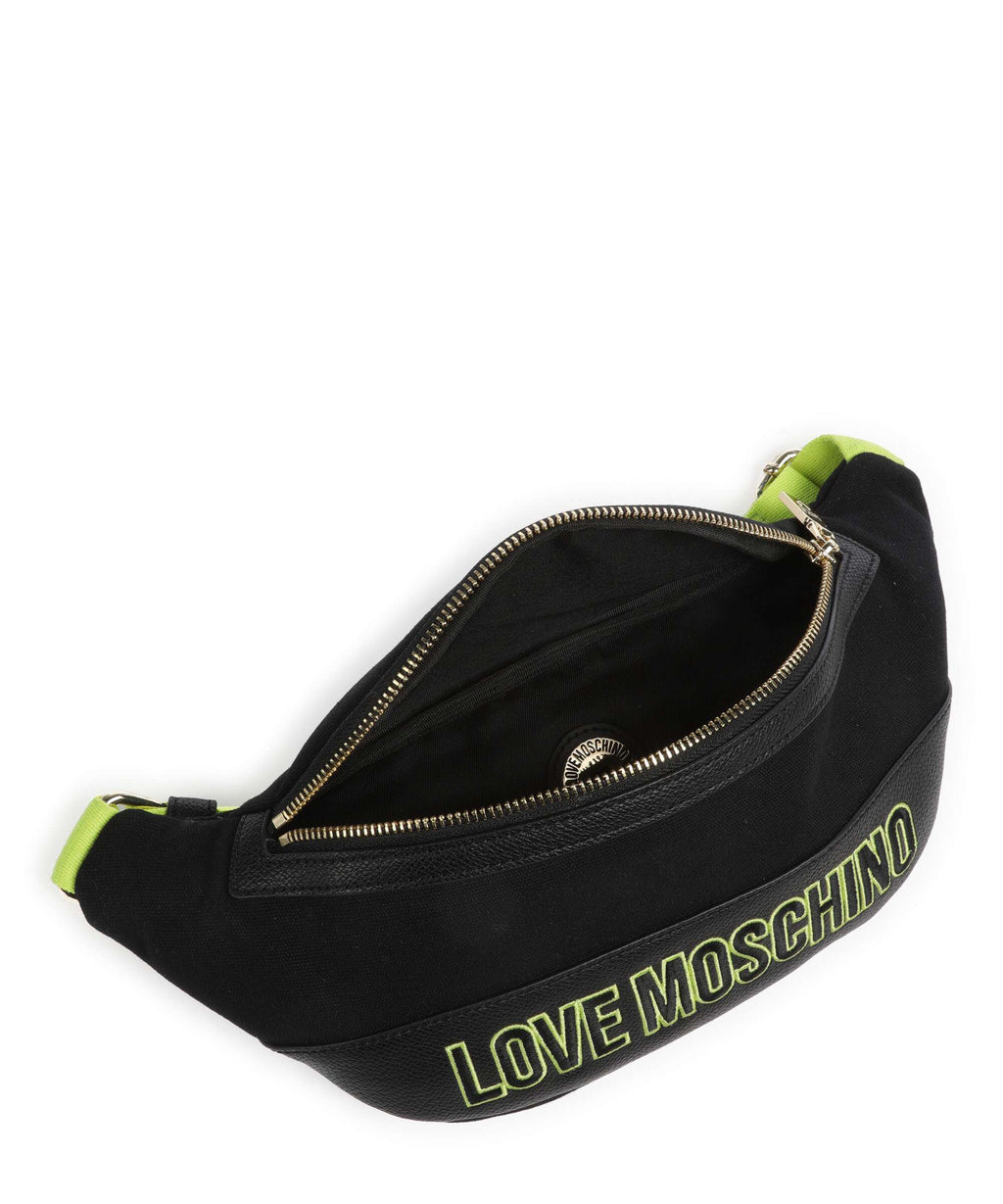 Love Moschino Free Time Fanny pack nero/lime