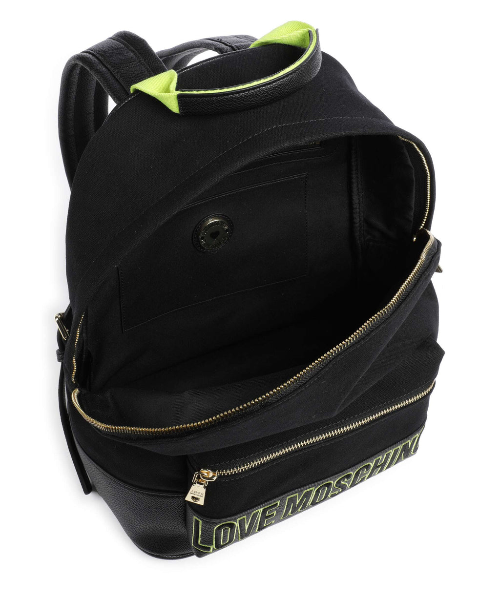 Love Moschino Free Time Backpack nero/lime