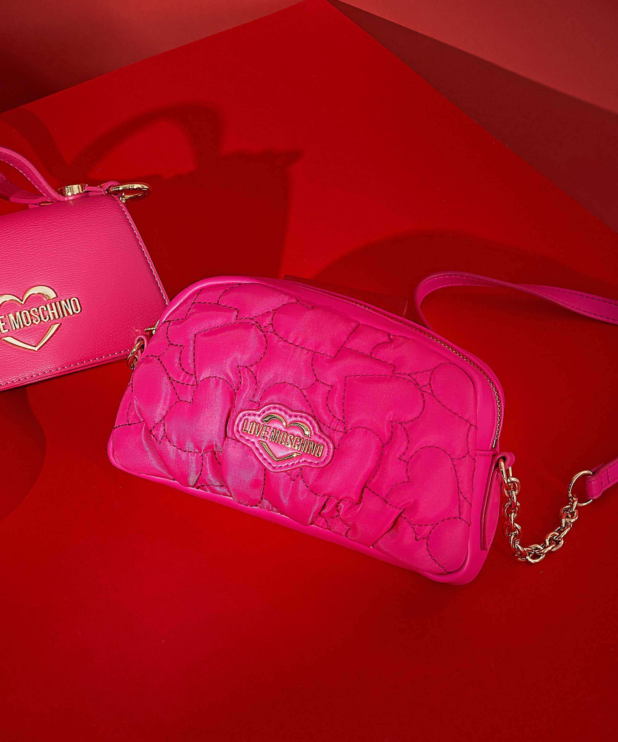 Love Moschino Puffy Heart Crossbody bag fuxia