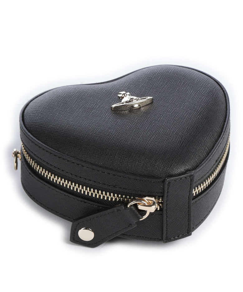 Vivienne Westwood Heart Saffiano Biogreen Mini Crossbody bag black