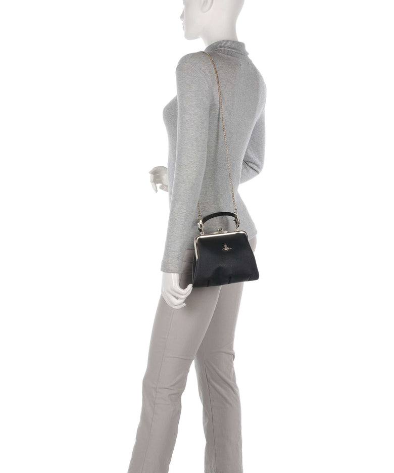 Vivienne Westwood Granny Frame Saffiano Biogreen Handbag black