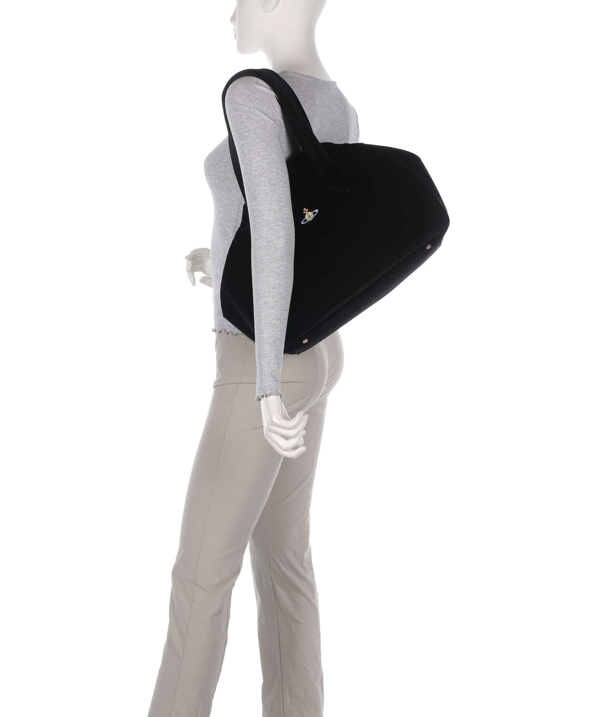 Vivienne Westwood Archive Velvet Large Tote bag black