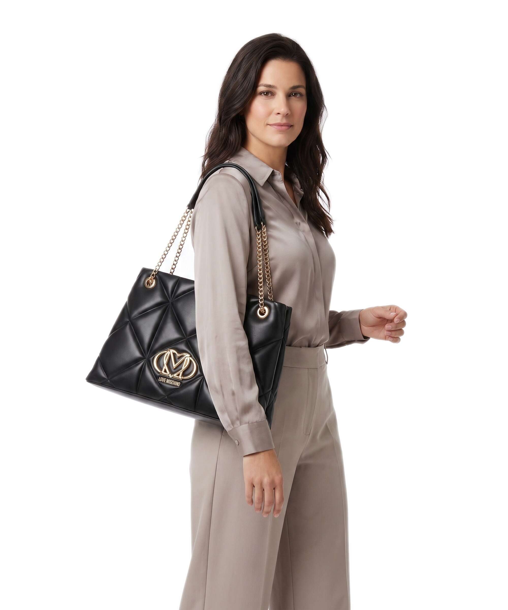 Love Moschino Embossed Q Tote bag nero