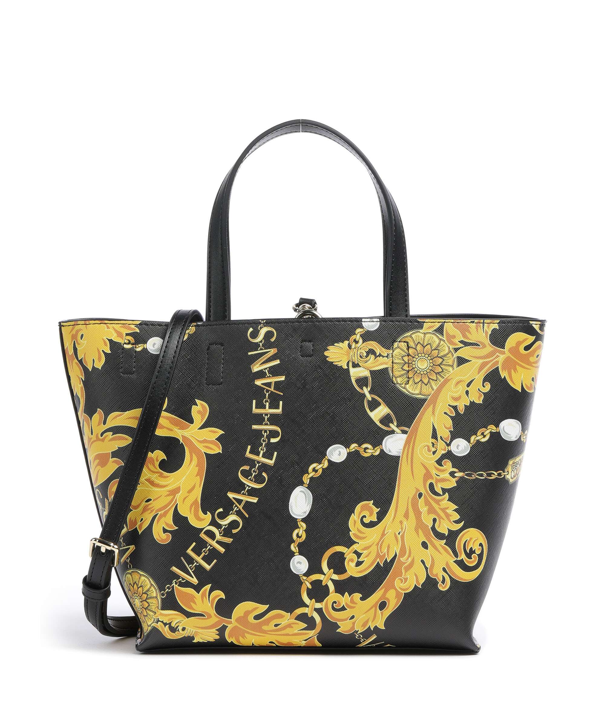 Versace Jeans Couture Reversible Shopper Handbag black/gold