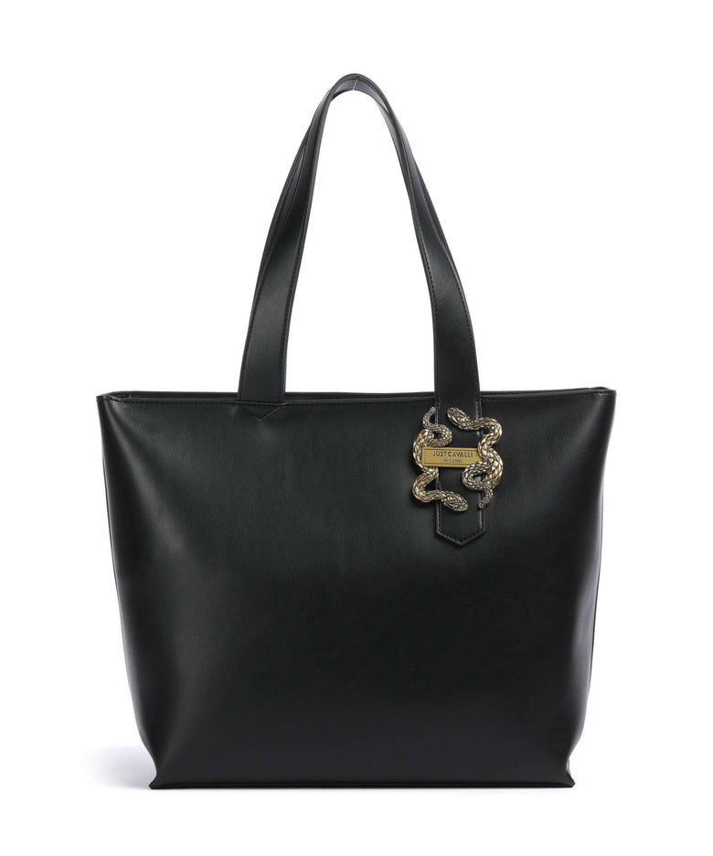 Just Cavalli Iconic Snakes Tote bag black