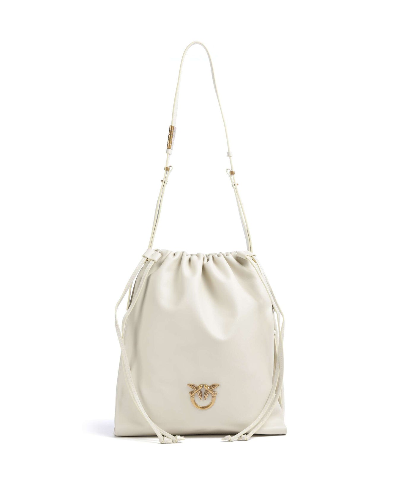 Pinko Classic Slouchy Bucket bag bianco seta/antique gold