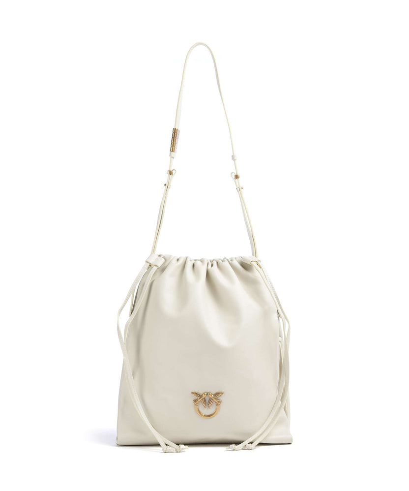Pinko Classic Slouchy Bucket bag bianco seta/antique gold