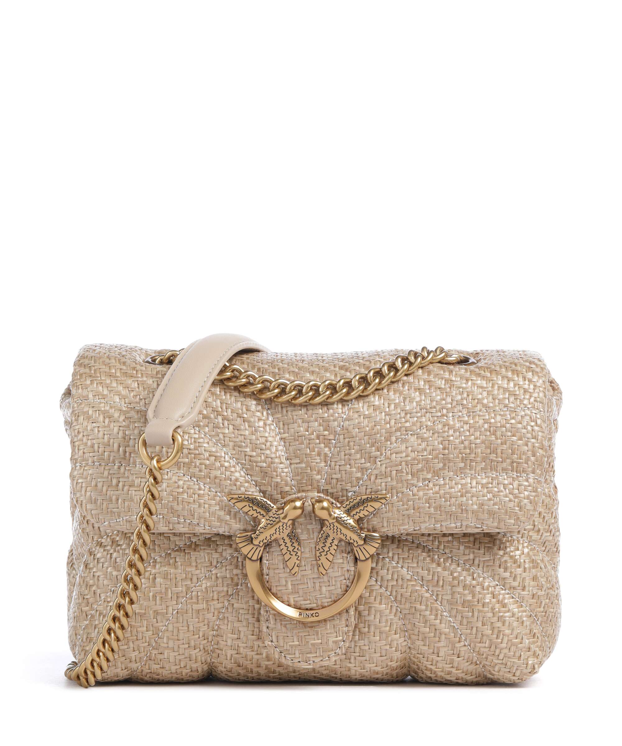 Pinko Love Puff Mini Shoulder bag beige/grigio fumo/antique gold