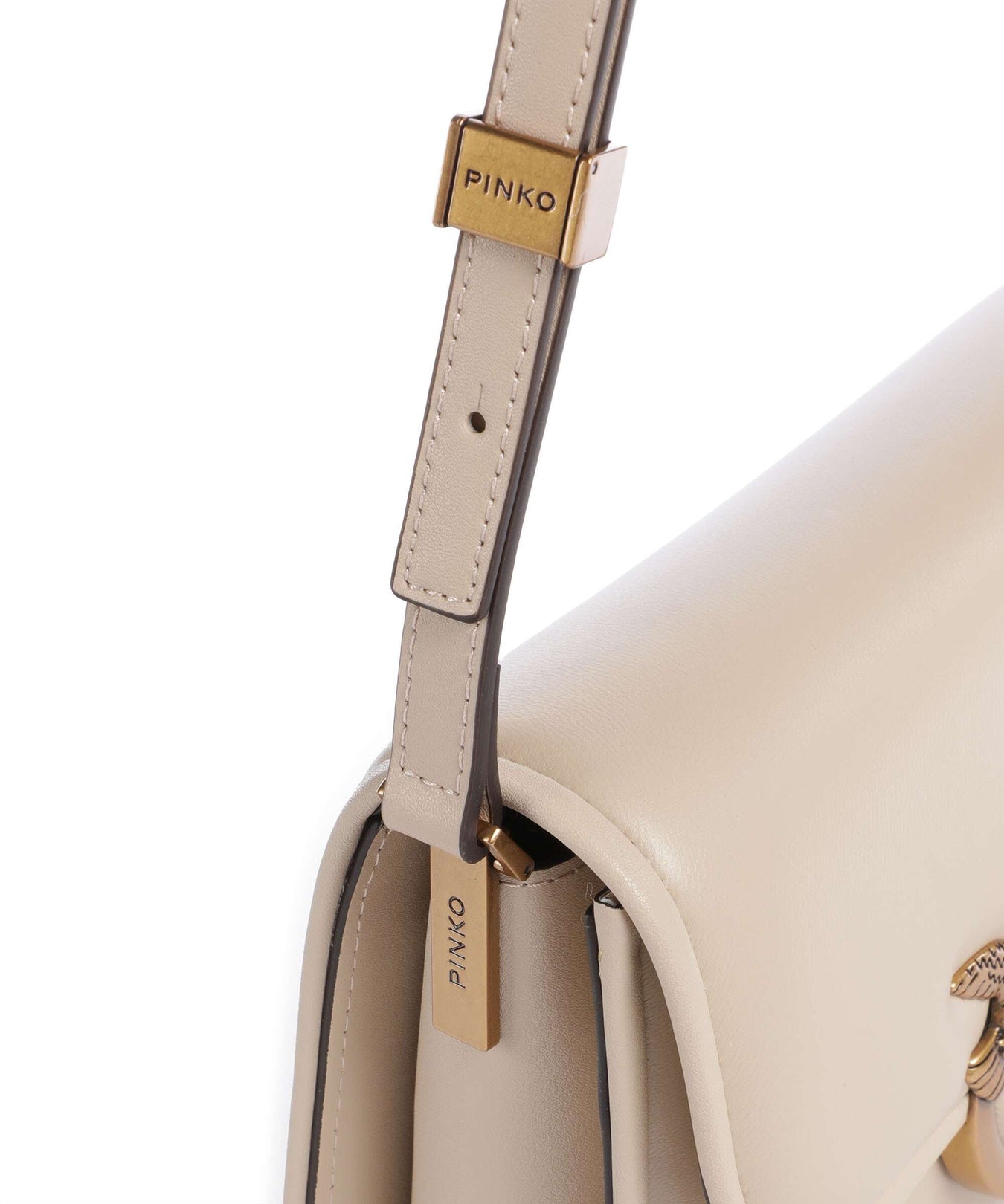 Pinko Love One Mini Crossbody bag beige/grigio fumo/antique gold