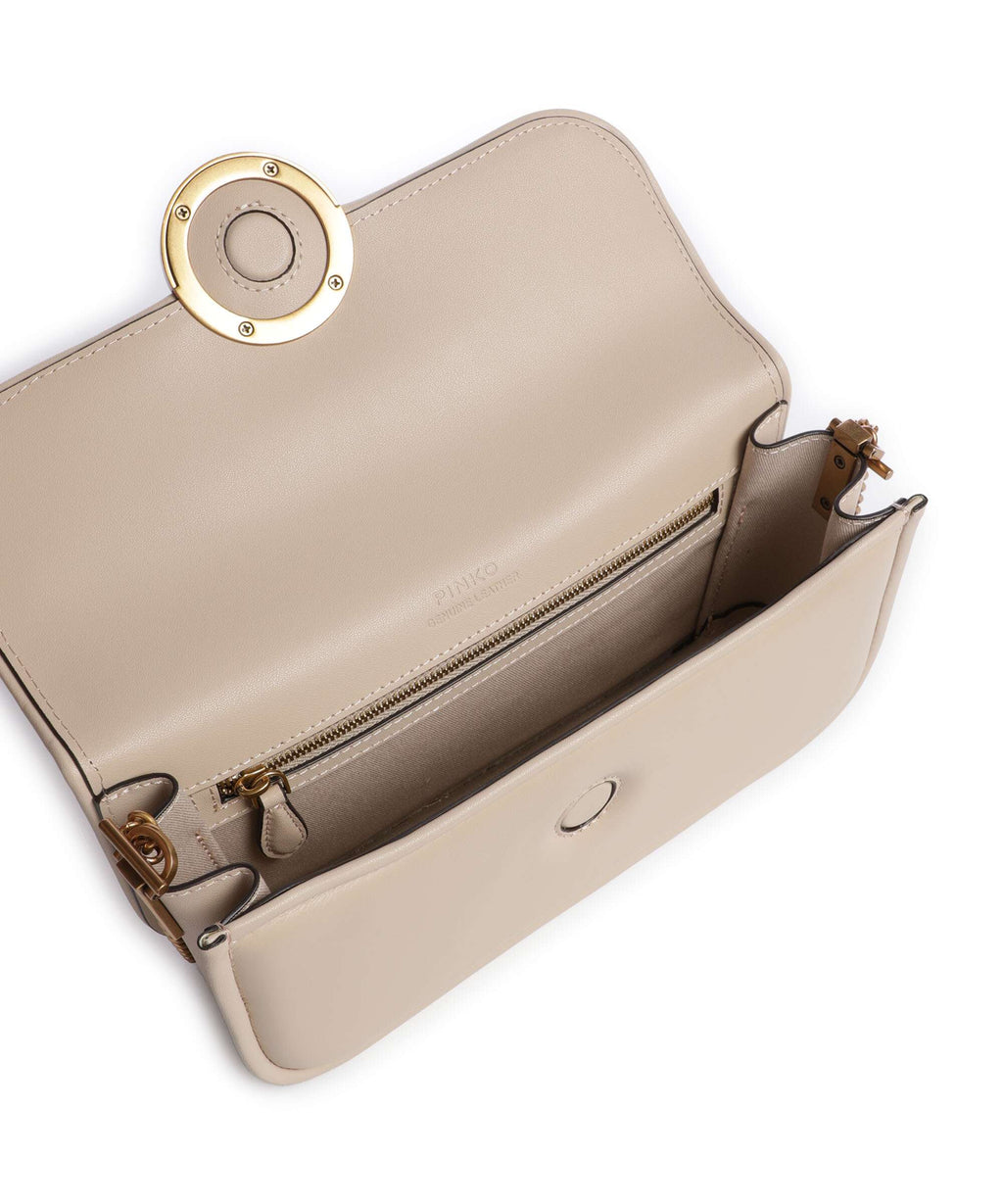 Pinko Love Box Horizontal Shoulder bag beige/grigio fumo/antique gold