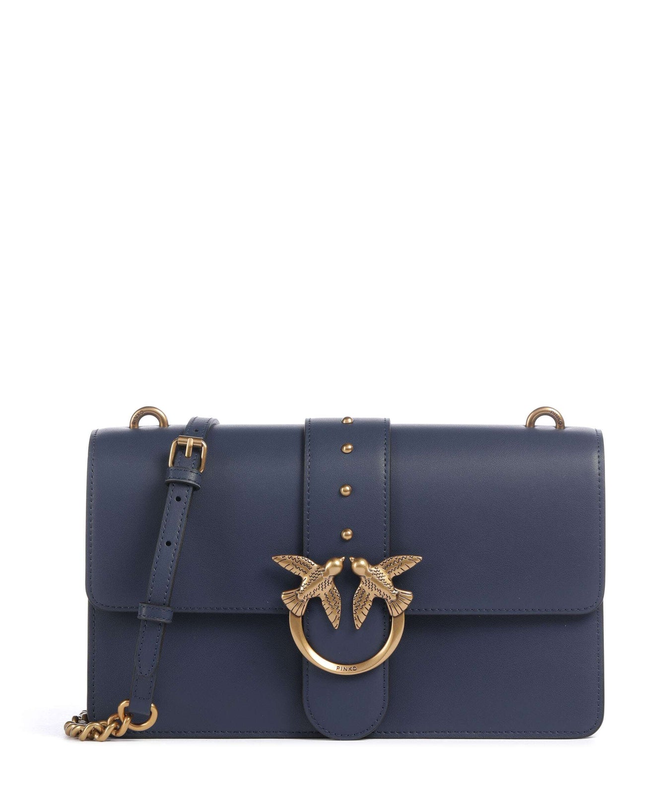 Pinko Love One Classic Crossbody bag blu indaco ombroso/antique gold