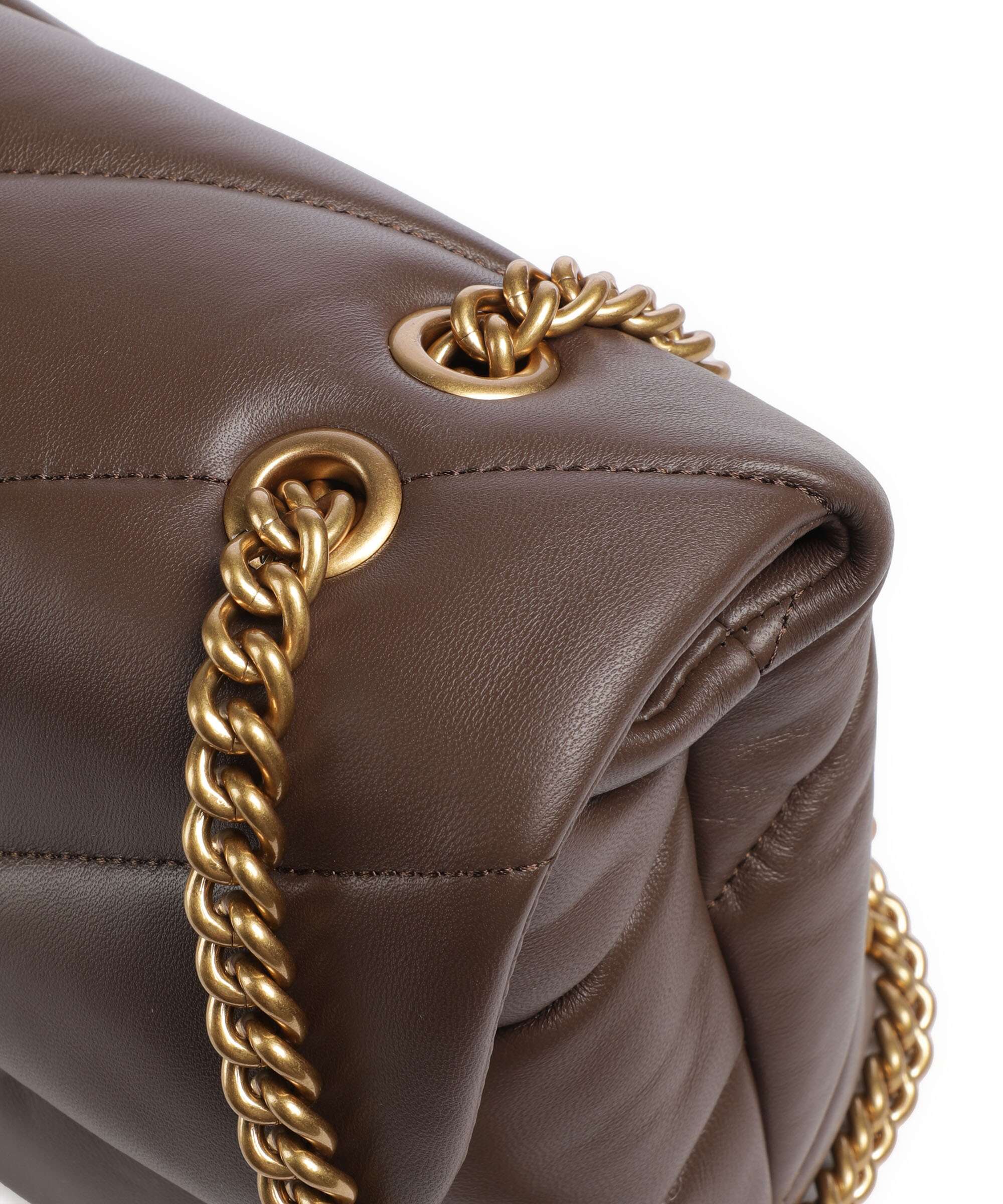 Pinko Love Puff Classic Shoulder bag marrone castano/antique gold