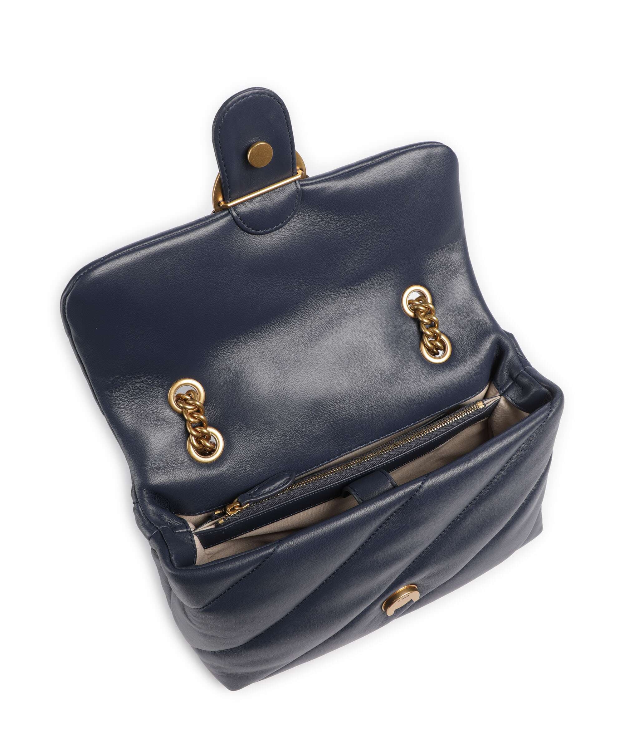 Pinko Love Puff Classic Shoulder bag blu indaco ombroso/antique gold