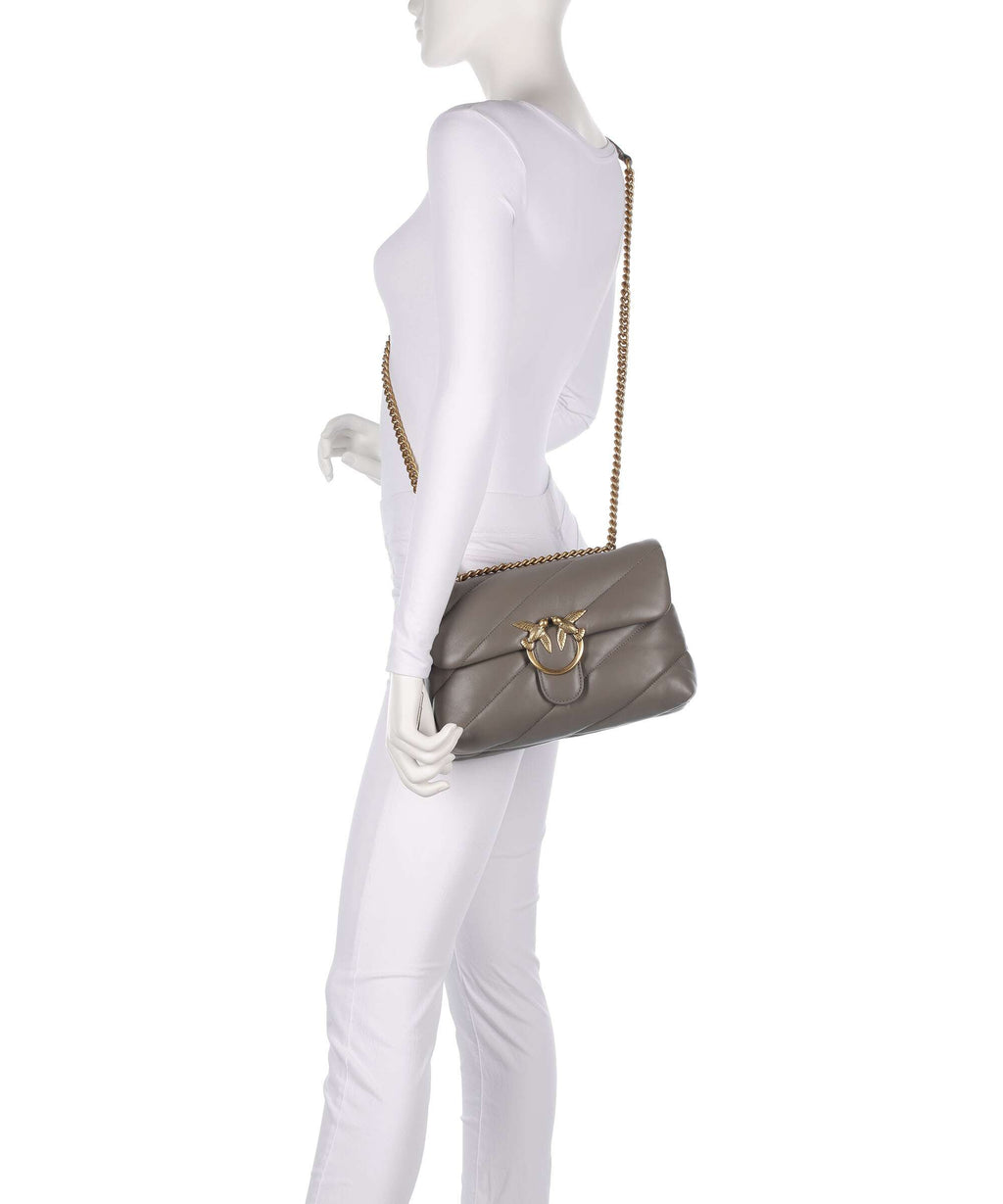 Pinko Love Puff Classic Shoulder bag grigio asfalto/antique gold