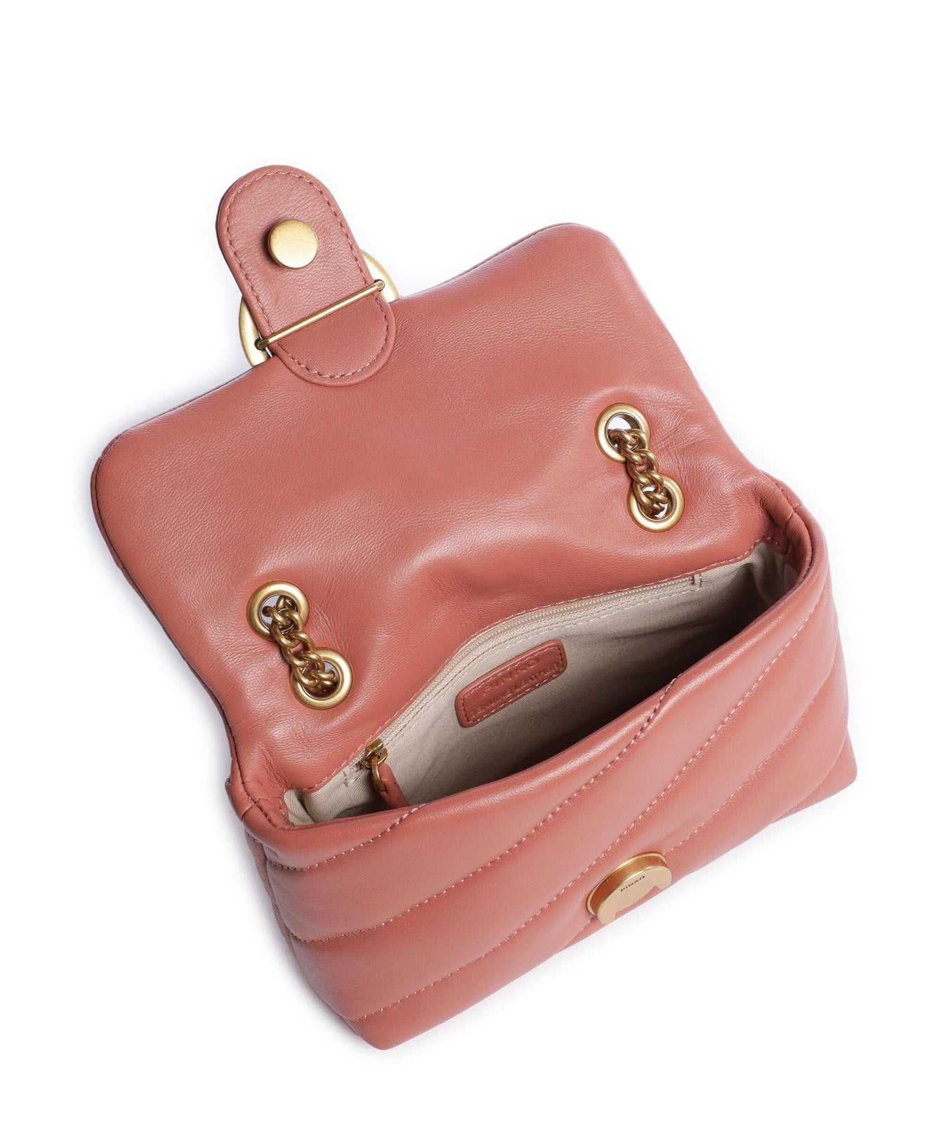 Pinko Love Puff Baby Shoulder bag marrone aragona/antique gold