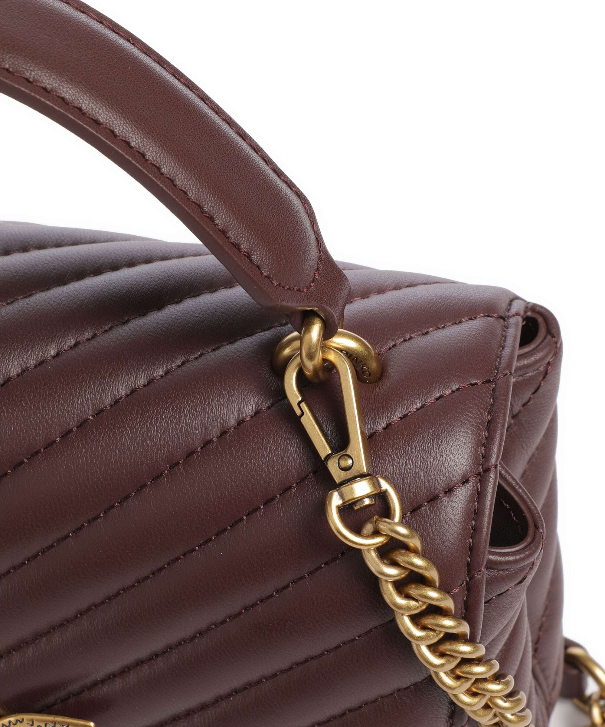 Pinko Love Lady Puff Mini Handbag cioccolato amaro/antique gold