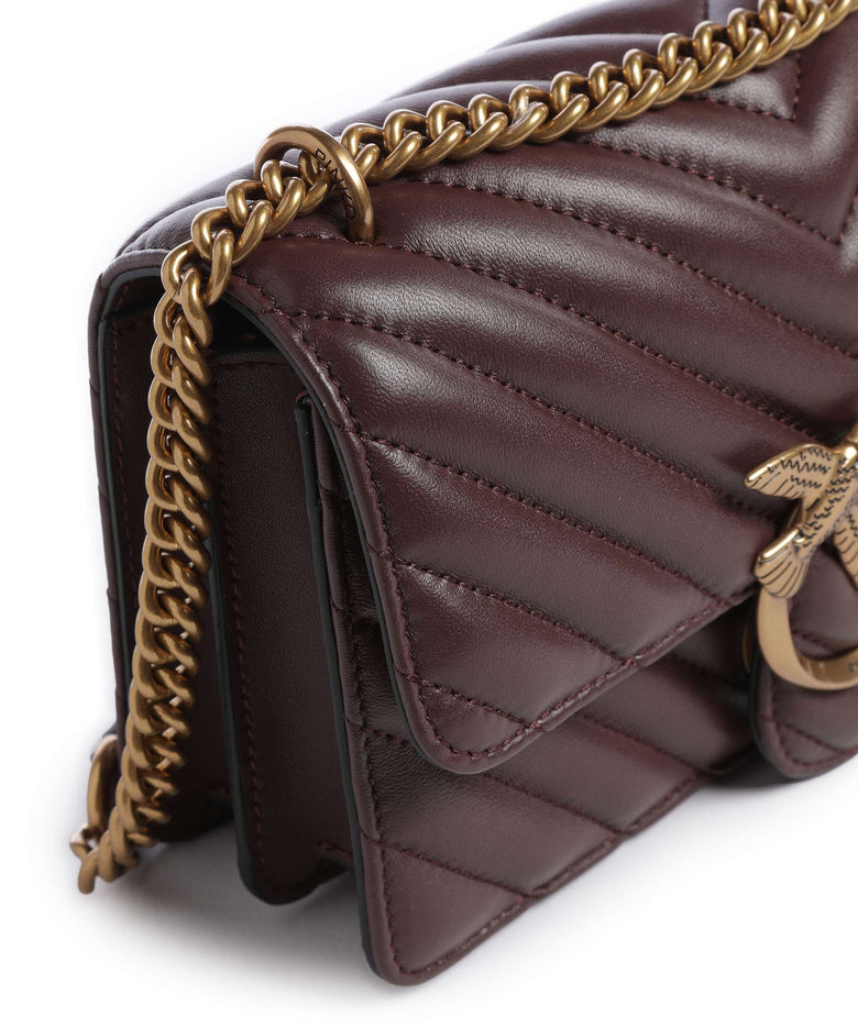 Pinko Love One Mini Shoulder bag cioccolato amaro/antique gold