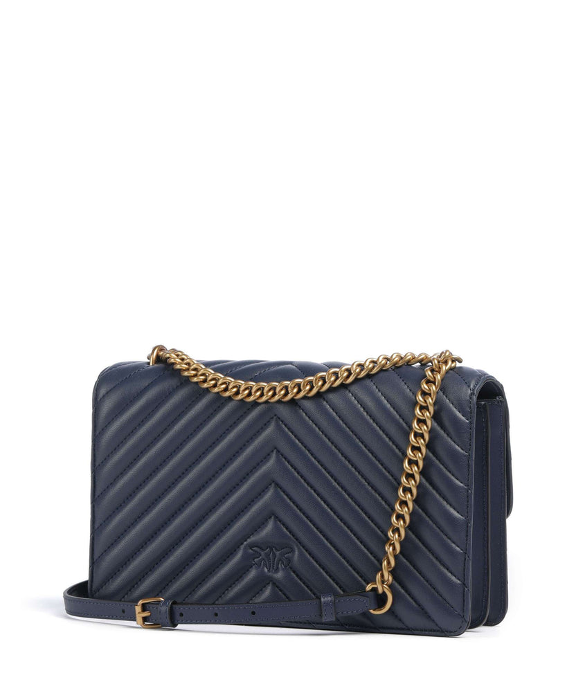 Pinko Love One Classic Shoulder bag blu indaco ombroso/antique gold