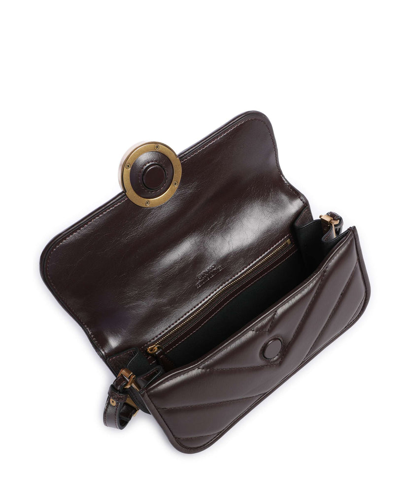 Pinko Love Box Horizontal Shoulder bag rosso mogano/antique gold