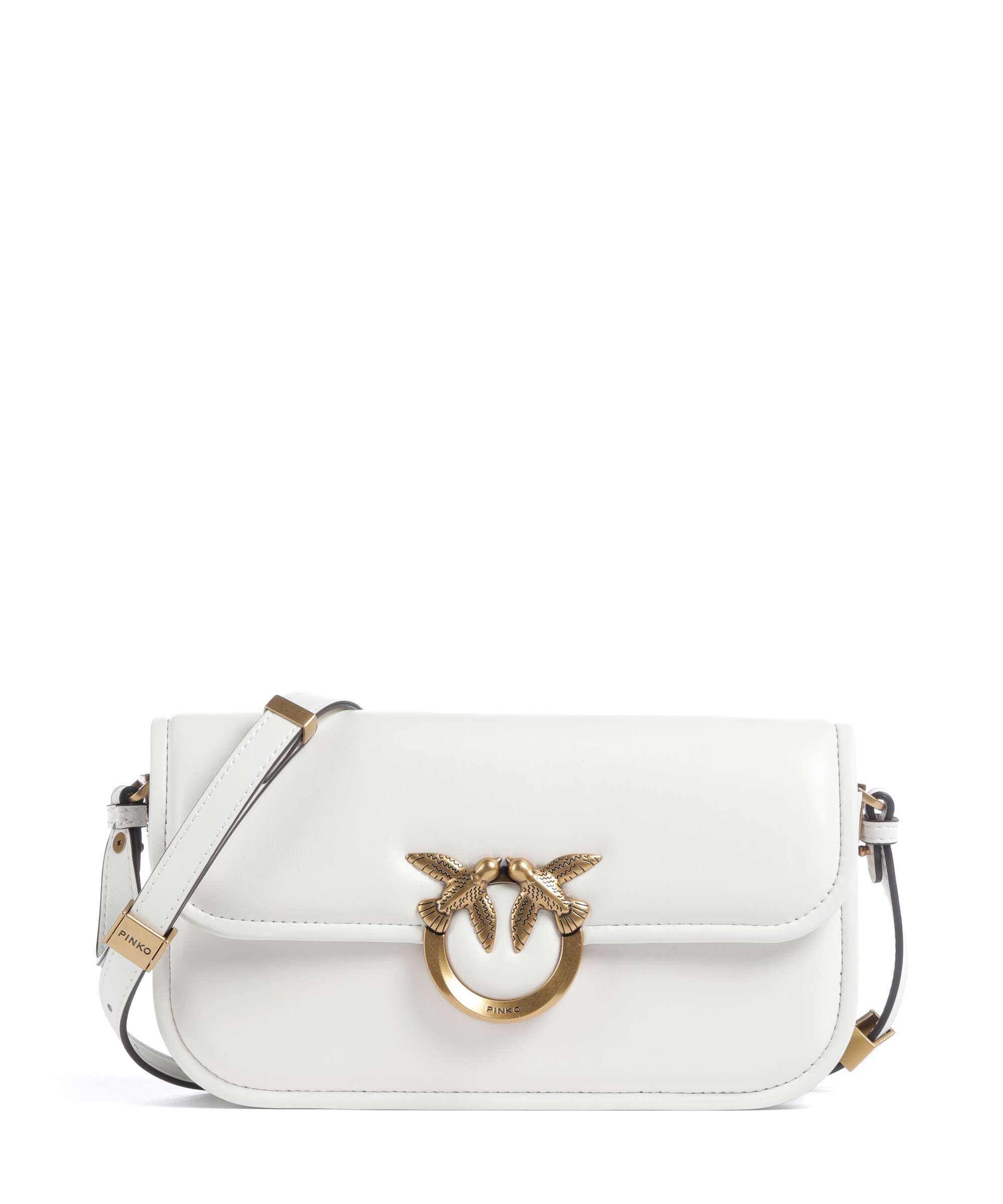 Pinko Love Box Horizontal Shoulder bag bianco nembo/antique gold