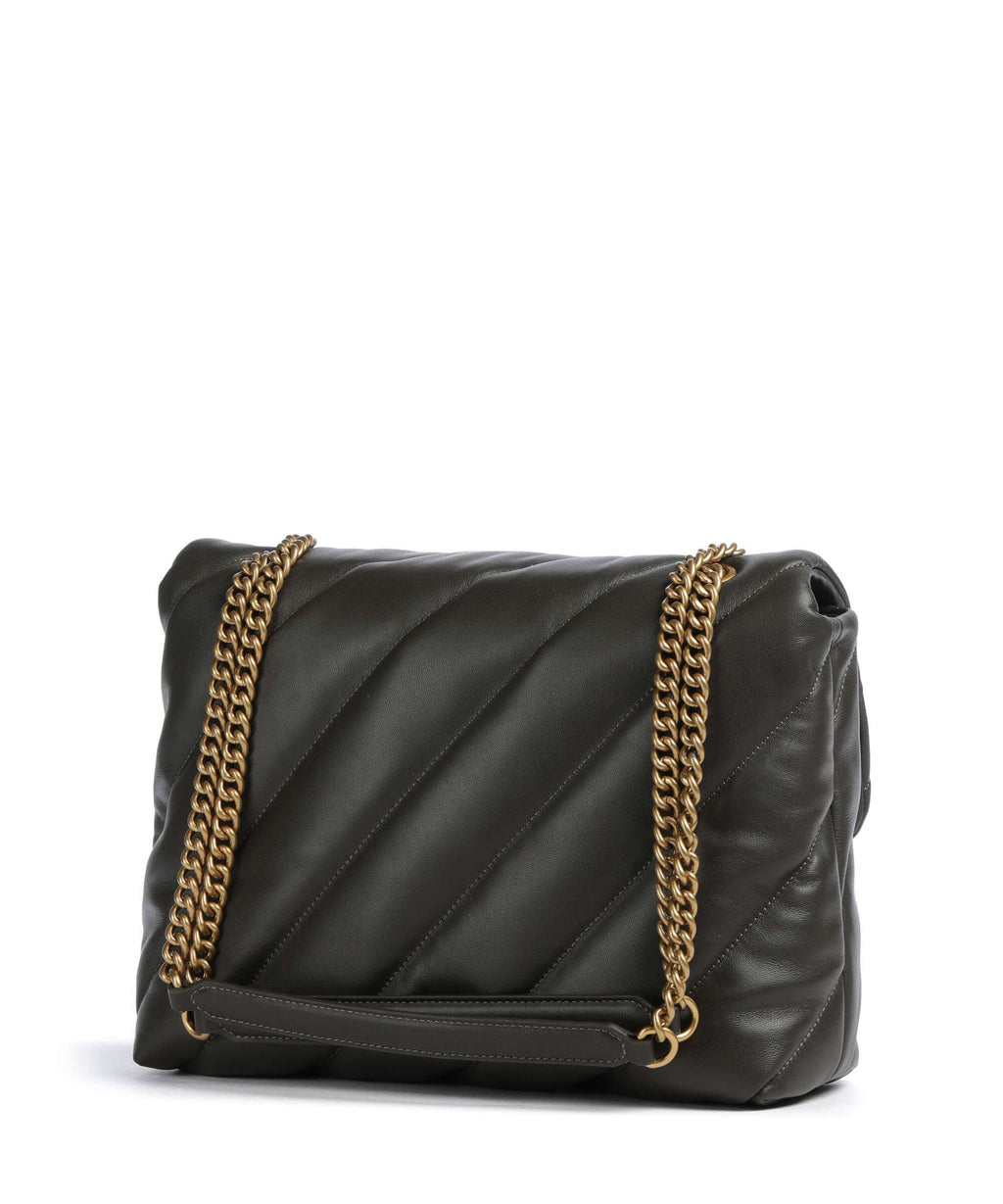 Pinko Love Puff Big Shoulder bag verde fango/antique gold