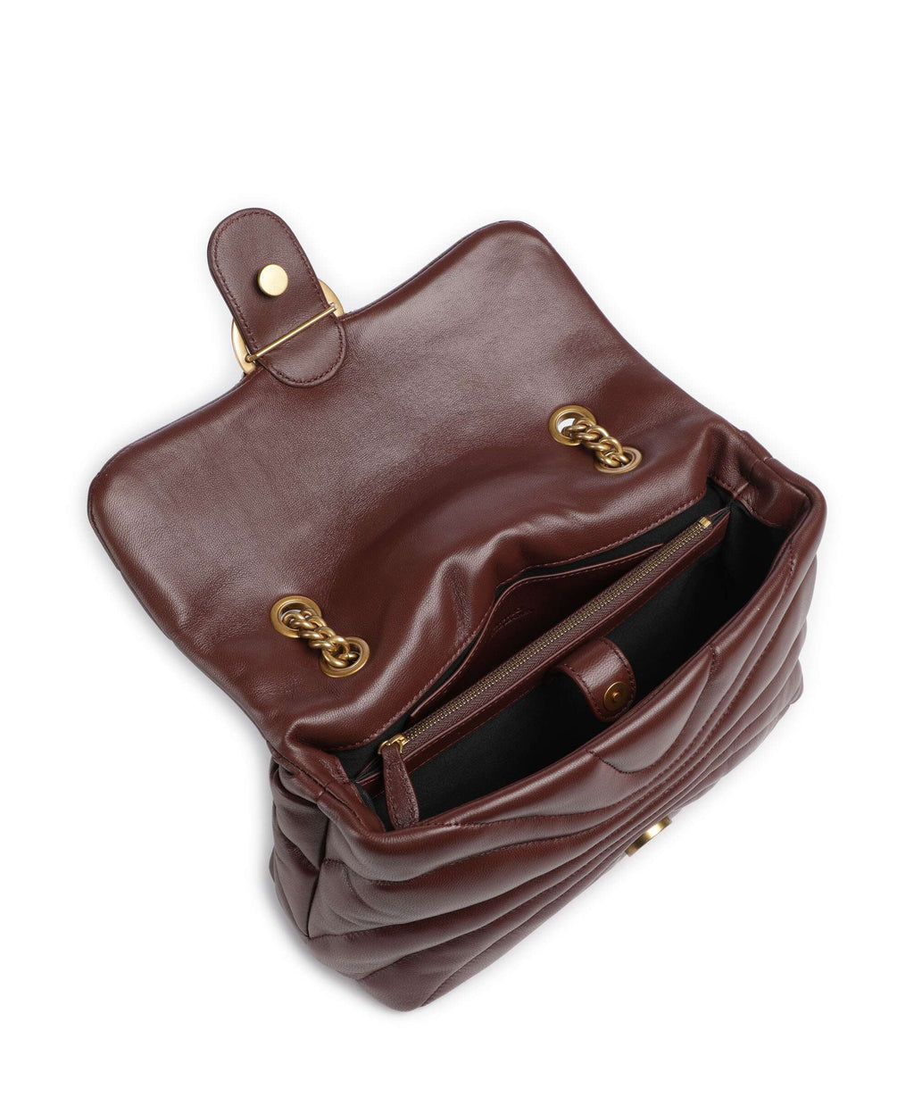 Pinko Love Puff Classic Shoulder bag burgundy wine/antique gold