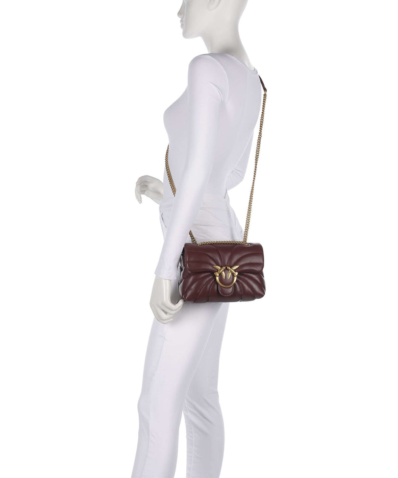 Pinko Love Puff Mini Shoulder bag burgundy wine/antique gold