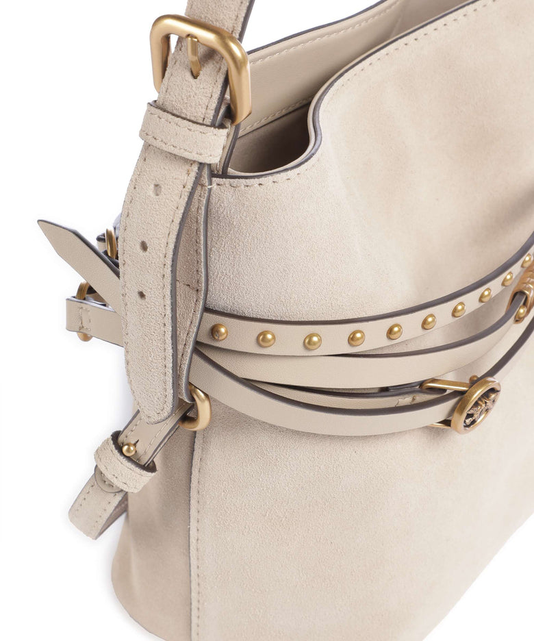 Pinko Belt Mini Bucket bag beige/grigio fumo/antique gold