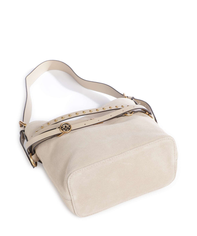Pinko Belt Mini Bucket bag beige/grigio fumo/antique gold