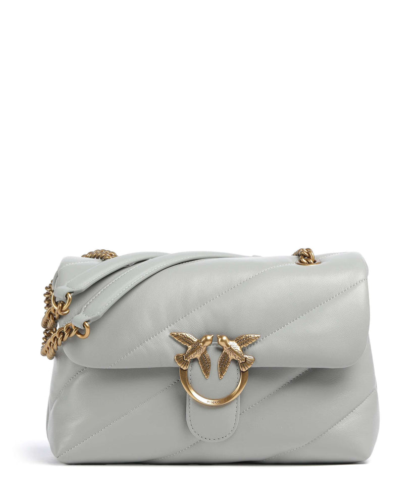 Pinko Love Puff Classic Shoulder bag grigio perla/antique gold