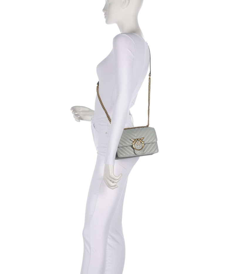 Pinko Love One Mini Shoulder bag grigio perla/antique gold