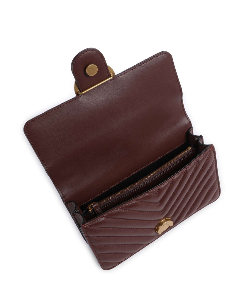 Pinko Love One Mini Shoulder bag burgundy wine/antique gold