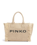 Pinko Beach Handbag paglia/nero/antique gold