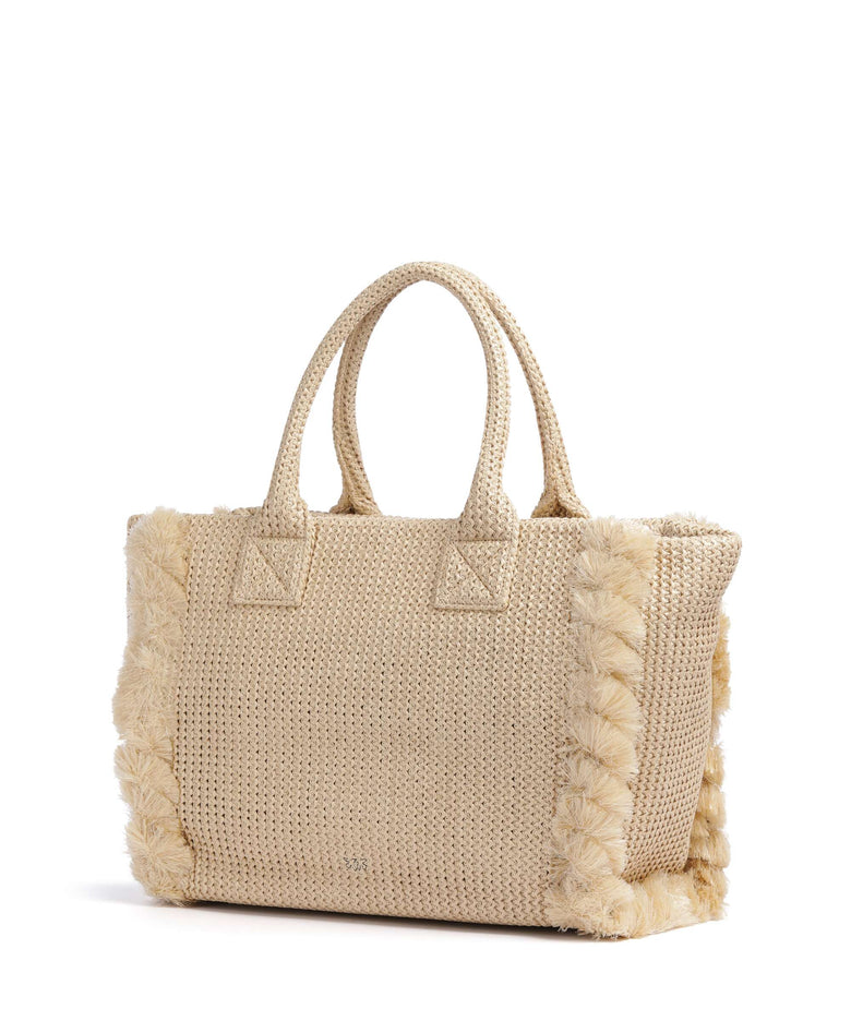 Pinko Beach Handbag paglia/nero/antique gold