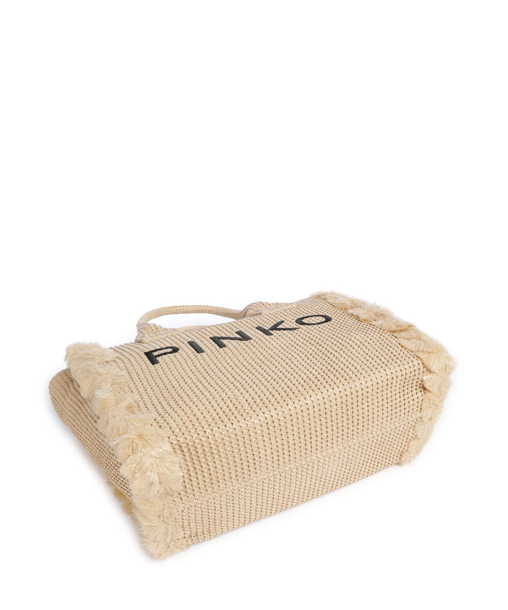 Pinko Beach Handbag paglia/nero/antique gold