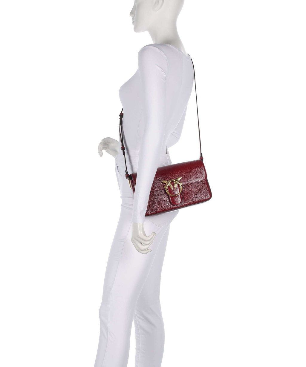 Pinko Love One Classic Slouchy Shoulder bag rosso scuro/antique gold