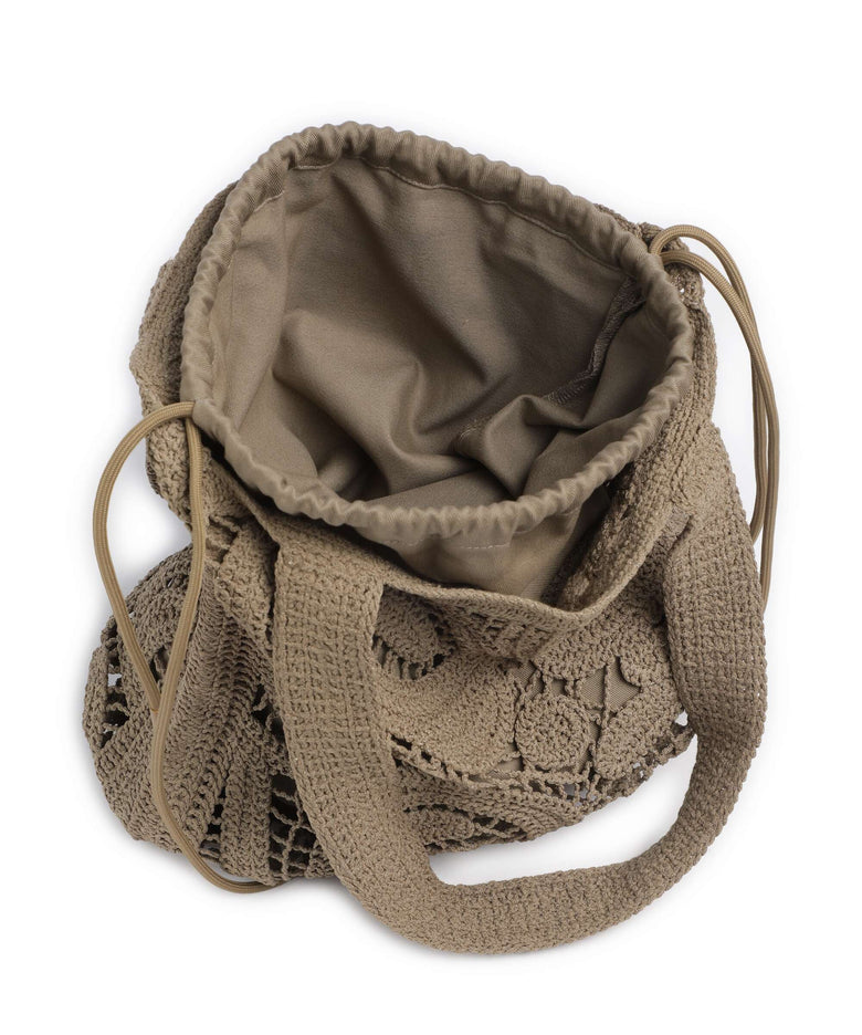 Pinko Crochet Geometrico Hobo bag verde canguro