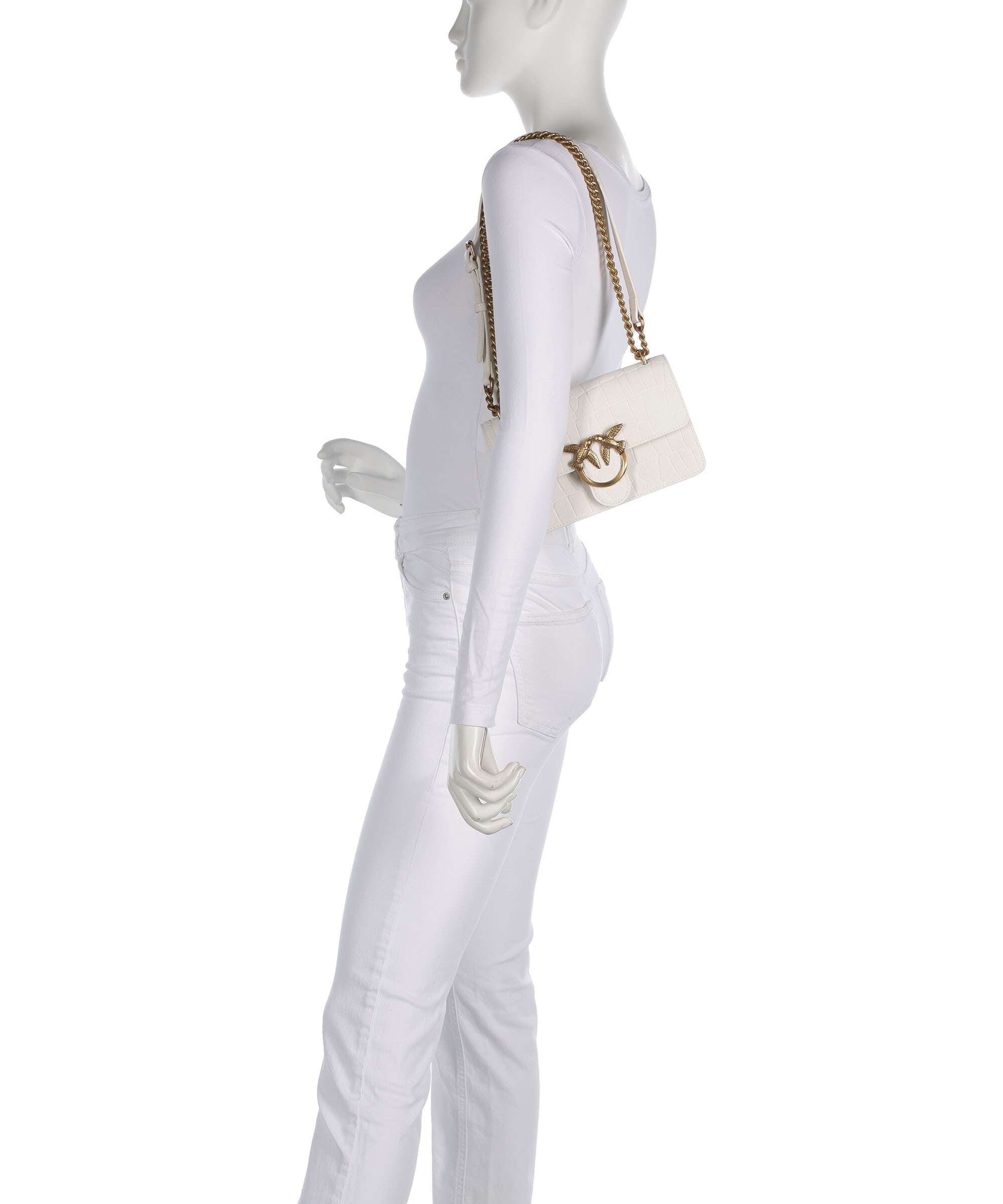 Pinko Love One Mini Shoulder bag bianco nembo/antique gold