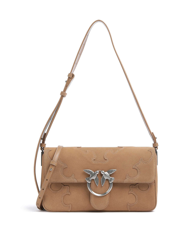 Pinko Love One Classic Slouchy Shoulder bag beige/scoiattolo/old silver