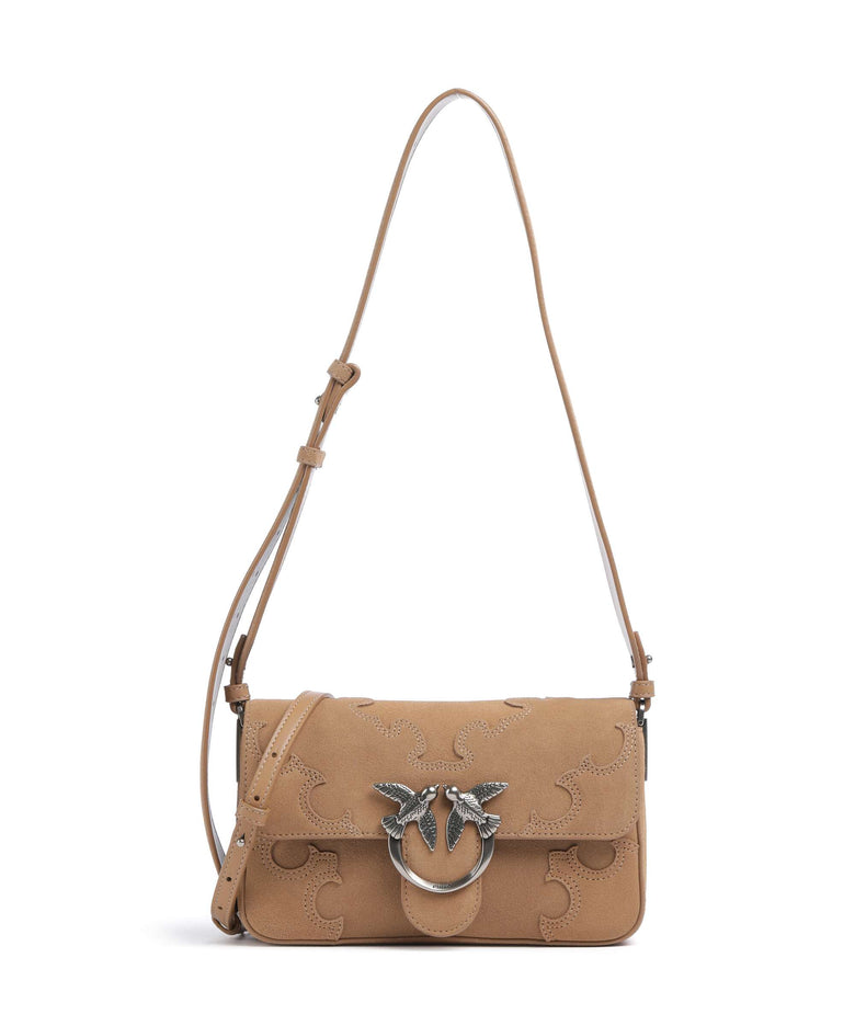 Pinko Love One Mini Slouchy Crossbody bag beige/scoiattolo/old silver