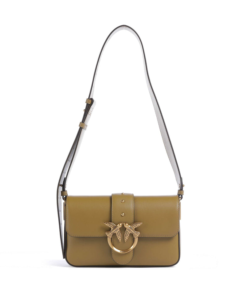 Pinko Love One Mini Slouchy Shoulder bag verde canguro/antique gold