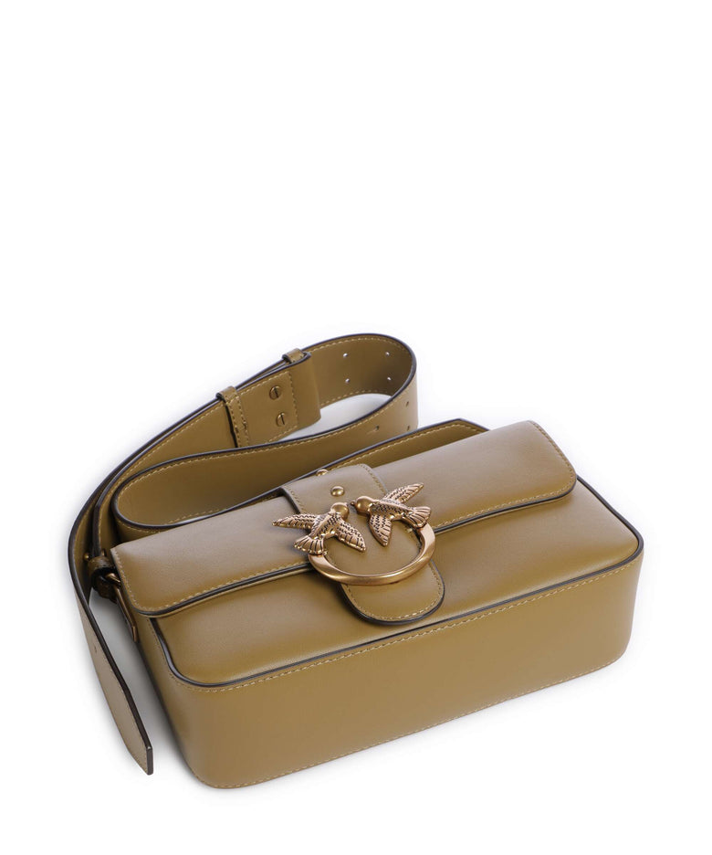 Pinko Love One Mini Slouchy Shoulder bag verde canguro/antique gold