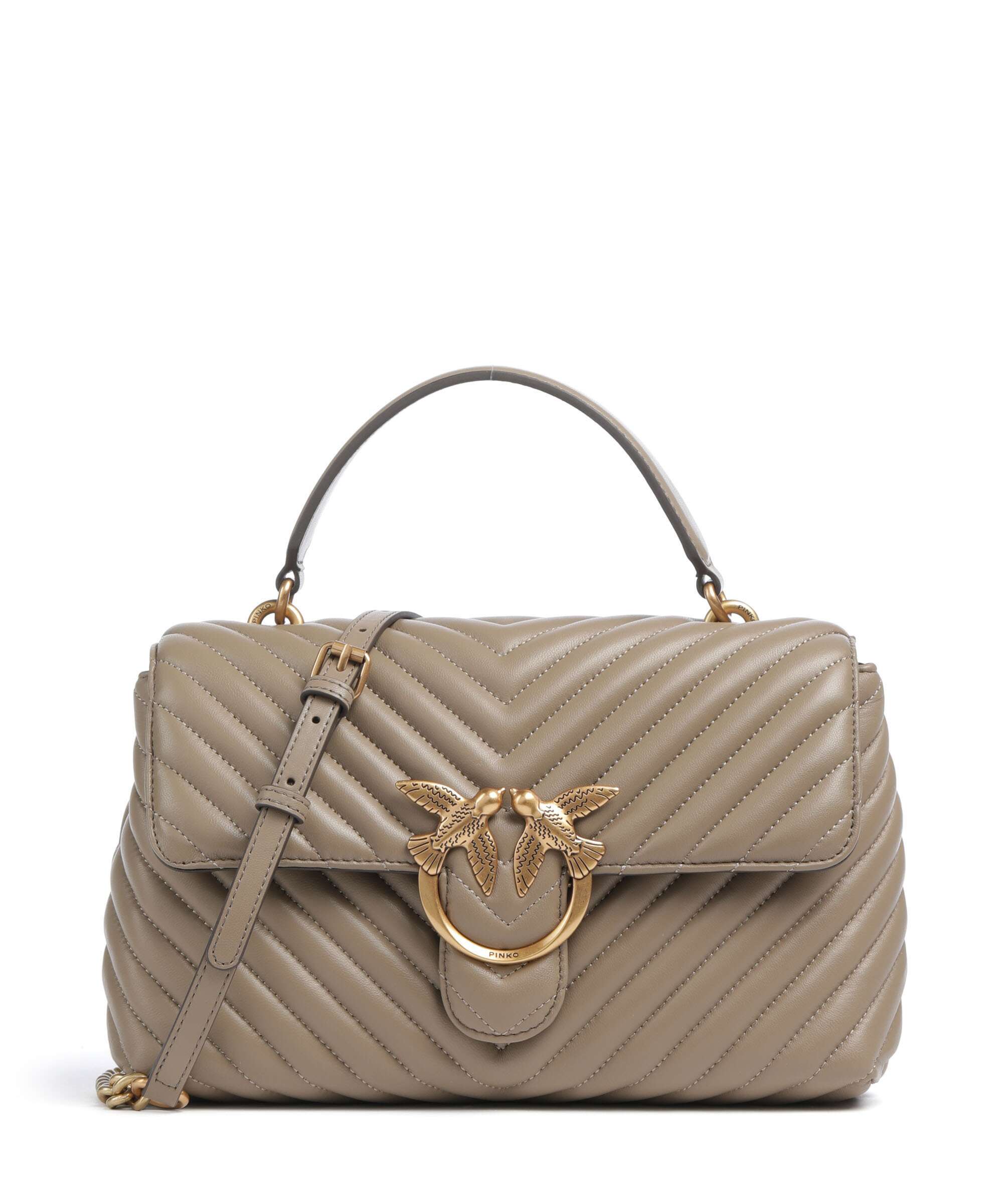 Pinko Love Lady Puff Classic Handbag grigio talpa/antique gold