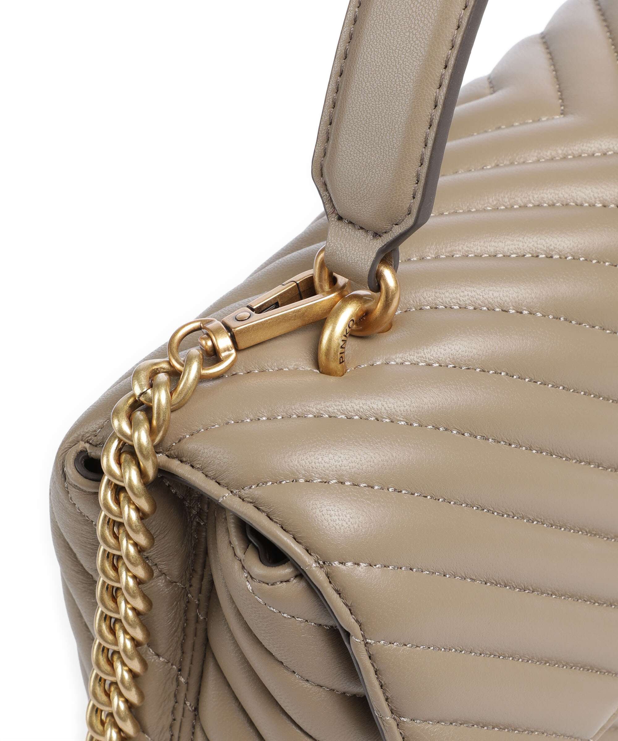 Pinko Love Lady Puff Classic Handbag grigio talpa/antique gold