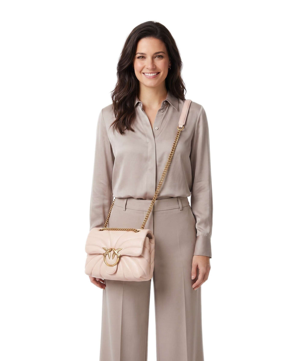 Pinko Love Puff Mini Shoulder bag rosa cammeo/antique gold