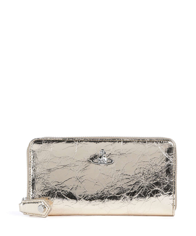 Vivienne Westwood Metallic Crinkle Classic Wallet gold